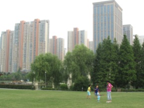 This wide lawn is a common picnic and play site